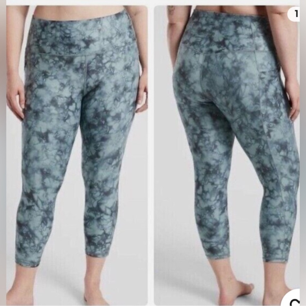 Athleta Blue Tie-Dye Leggings